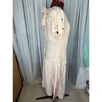 dress cutwork lace pink vintage romantic shoulder pads Size M Photo 7