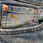 Ralph Lauren Double RL Vintage Straight Leg Distressed Denim Shorts Blue Size 25 Photo 2
