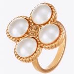 Tory Burch New Size 8 ROPE CLOVER RING IN GOLD Brand new with Tag Photo 9