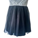Love Reign Juniors Black Silver Sparkle Sequin Cocktail Dress (Size 3) Photo 4