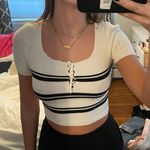 Debut Short Sleeve Cropped Sweater Top Photo 0