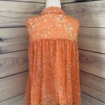 LC Lauren Conrad Lauren Conrad Orange Floral Pleated Flowy Tank Top Photo 4
