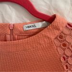 MIHOLL L Salmon Pink Watfle Knit Lace Sleeve Top Size L Photo 2