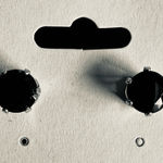 Black spinel EUC 925 sterling pierced stud earrings. Appx. 8mm round gemstones Photo 0