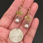 Handmade 14/20 GF Gold-filled Faux Pearl Wire Wrap Beaded Drop Earrings 4g Photo 6
