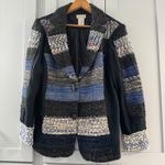 Monroe & Main Knit Patchwork Blazer Jacket Medium Lagenlook Artsy Art to Wear Black Photo 0