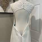 Lulus  Romantic Tale White Lace Skater Dress Size Small With Open Key Hole Back Photo 10