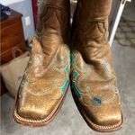 Circle G Size 8M  Corral brown turquoise embroidered western boots Photo 2