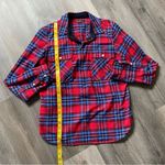 J.Crew Mercantile Plaid Zip Pullover Shirt Small Oversized Red Photo 12