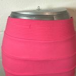 H&M Hot Neon Pink Pleated Tier Mini Bandage Bodycon Skirt Photo 3