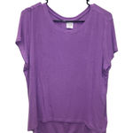 Athleta purple scoop neck ribbed lightweight soft short sleeve shirt oversized X Photo 0
