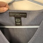 Geoffrey Beene  Sweater Vintage Large‎ Gray Silk Cotton Button Up Top Academia Photo 3