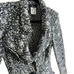 Bali Vintage Corp Black White Boucle Button Up Ruffled Collar Jacket Blazer 6 Photo 2