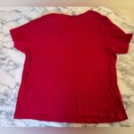 White Stag NWT V-Neck T-Shirt Red 2X (18W-20W) | Embroidered Neckline Plus Size Photo 2