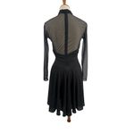 Tadashi  Black Mesh Detail Long Sleeve Dress Size 8 Photo 4