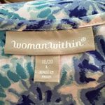 Woman Within Top Women's Sz 18/20 Abstract Floral Print Colorful Sleeveless Photo 2