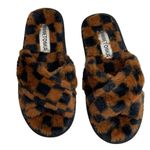 Minnetonka NEW  Esme Slippers Checkerboard Faux‎ Fur Open Toe Size 6 Photo 1