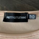 Pretty Little Thing  Woman’s Peach Colored Ribbed Long Sleeve Crop Top Size 8 Photo 2