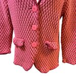 Caslon Knit Blazer Coral Pink Button Front Textured Jacket Small Photo 1