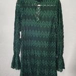 Free People NEW Simone Mock Neck Lace Mini Dress Emerald Green Small Goth Punk Photo 2