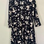 Fortune + Ivy Black White V-Neck Floral Fit N Flare Long Sleeve Mini Dress XL Photo 1