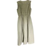 Mod Ref  Sage Green Poplin Sleeveless Midi Dress with Pockets Size Small Photo 1
