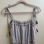 Storia gauzy striped smocked cropped wide leg Jumpsuit Size Small Photo 2