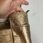 Coach  gold zip top shoulder bag 12” x 9” x‎ 4” Photo 8