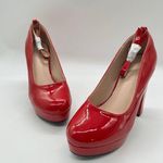 Allegra K  Heels Women 7 Red Platform Block Heel Ankle Buckle Strap Y2K 2000s NEW Photo 0