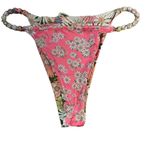 Agua Bendita Bikini Bottom Dakota Juana Floral Thong Reversible Size XL New Photo 2