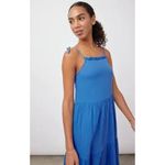 Rails Valeria Tiered Midi Dress Gauzy Palace Blue 100% Cotton Sun Dress Large L Photo 6