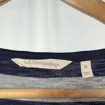 Soft Surroundings Adrift Tie Sleeve Dress in Navy Grey Stripe Size Petite Large Photo 5