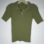 Ribbed Green Sweater‎ Top Green Size XS Photo 3
