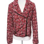 Joie  Silk Floral Moto Bomber Jacket – Size M Photo 3