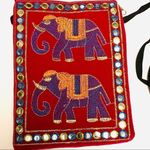 Embroidered Bohemian Bollywood Elephant Crossbody Bag Pink Photo 1