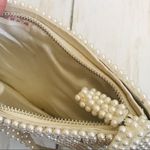White Faux Pearl Bridal Bag Vintage Silver Photo 6