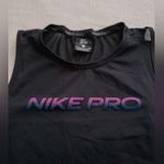 Nike  Pro Black and Purple Crop Top Photo 2