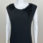 Alice + Olivia Black Mini Dress Stretch Jersey Shift Sequined Cocktail Party L Photo 1