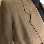 Harvé Benard Harve Bernard Tan Tweed Double Breasted Wool Blazer Photo 2