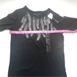 Rebecca Malone  Women’s  3/4 Sleeve Embellished Design Front Crewneck Blouse Sz S Photo 2