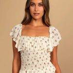 Free People Juliet bodysuit ruffle square neck floral print tiered smock top Photo 5