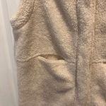 Prologue  Womens Long Duster Sherpa Vest Cream Size L Pockets Collar Winter Cozy Photo 1