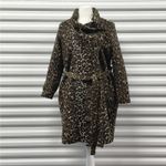 Fashion to figure  Womens Coat Size 0(XL) Leopard Belted Wrap Jacket Animal Print Photo 3