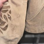 HARLEY DAVIDSON Cream SUEDE LEATHER CROP MOTORCYCLE RIDING JACKET Women's Size Tan Size M Photo 4