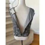 Adrianna Papell Vintage 90s Silk Grey Silver Beaded Embroidered Floral Scoop Neck Tank Photo 4