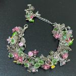 Hummingbird Handmade Spring Themed Flowers Chunky Beaded Fun Bracelet Photo 12
