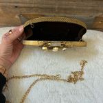 Ramla La Perle Mother of Pearl Brass Gold Clutch with Chain New! Photo 7