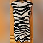 Banana Republic  Zebra Print Linen Cocktail Sheath Dress Cap‎ Sleeve Size 0 Photo 10