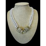 Eye Candy Los Angeles Agate Double Panther Head Crystal Pave Necklace Gold Tone Photo 5