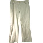 St. John  6 Wide Leg Cream Denim Casual Pants Jeans 29" inseam Luxury Designer Photo 1